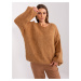 Camel oversize knitted sweater from RUE PARIS