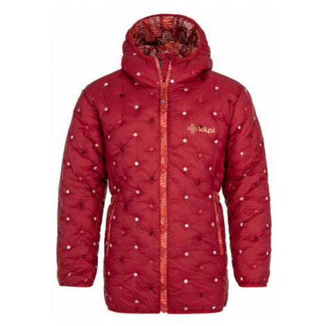 Dievčenské zimné prešívaný kabát Kilpi DAMIA-JG tmavo červený