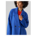 Modrý dámsky kabát s prímesou vlny VERO MODA Hazel
