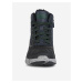 Čierno-modré chlapčenské členkové kožené topánky s umelým kožúškom Geox Flexyper