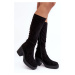 Women's Chunky High Heel Boots D&A Black