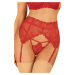 Podväzkový pás Obsessive Lonesia garter belt Farba: Červená