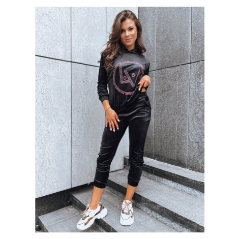 Women's VIP PRIVATE black velour set Dstreet