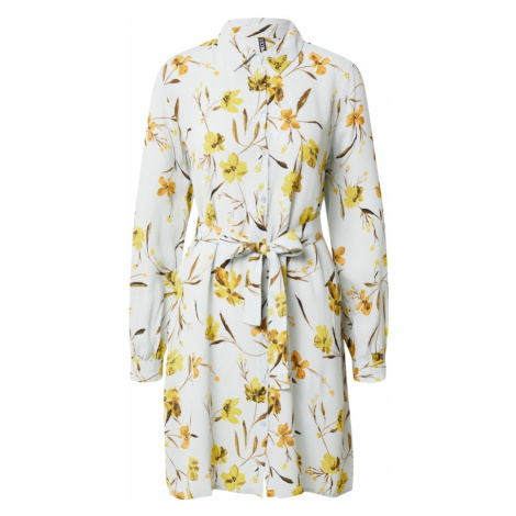PIECES Košeľové šaty 'LILLIAN'  horčicová / zlatá žltá / olivová / prírodná biela