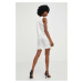 Šaty Answear Lab biela farba, mini, rovný strih