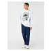 Koton Hooded Oversize Sweatshirt Raised Skull Printed