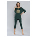 Dámske pyžamo Italian Fashion Mandala - trojštvrťové Zelená