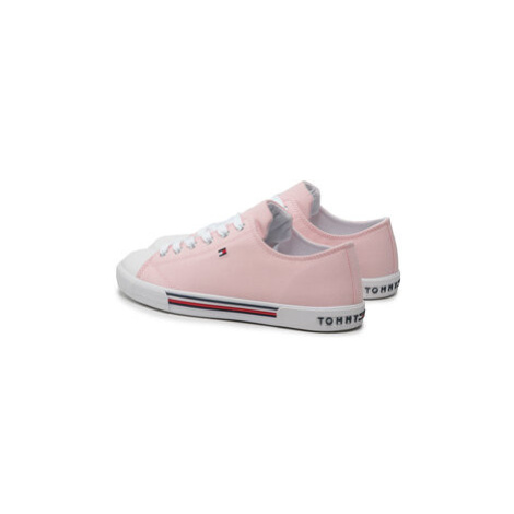 Tommy Hilfiger Plátenky Low Cut Lace-Up Sneaker T3A4-30605-0890 D Ružová