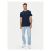 Tommy Jeans Tričko Linear Chest DM0DM18555 Tmavomodrá Slim Fit