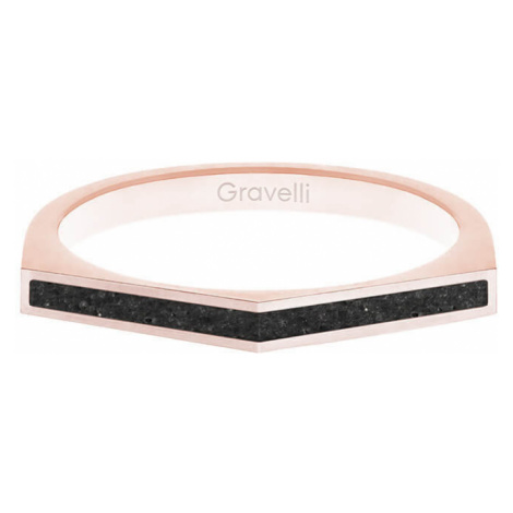 Gravelli Oceľový prsteň s betónom Two Side bronzová / antracitová GJRWRGA122 50 mm