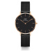 Daniel Wellington Analógové hodinky 'Petite Ashfield RG Black'  zlatá / čierna