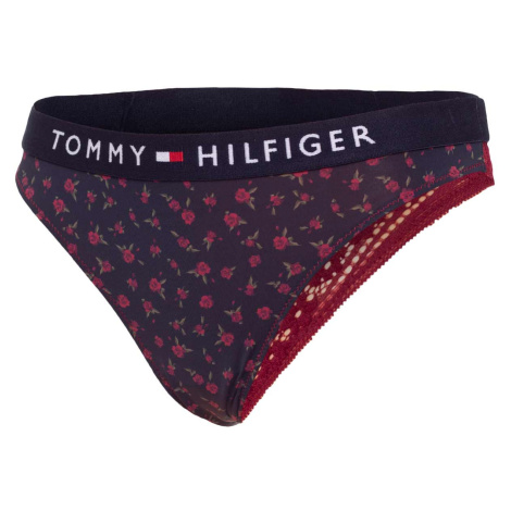 Tommy Hilfiger Woman's Thong Brief UW0UW038670KR Black/Maroon