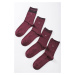 Tmavobordové ponožky CK Women Sock 4P Lurex Holiday Pack - štvorbalenie