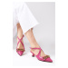 Mio Gusto Jenifer Fuchsia Color Short Heels Women's Shoes