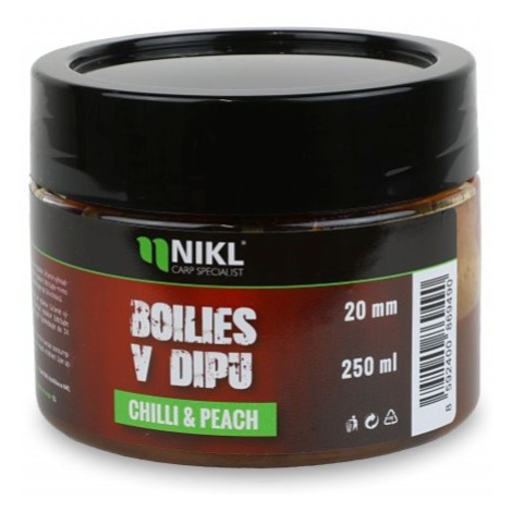 Nikl boilies v dipe chilli & peach 250 g - 24 mm