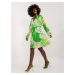 Light green patterned pleated dress