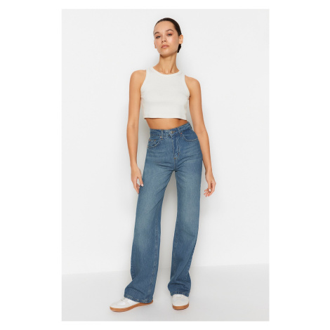 Trendyol Blue More Sustainable High Waist Wide Leg Jeans