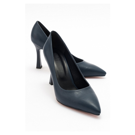 LuviShoes FOREST Women's Navy Blue Skin Heeled Shoes