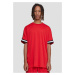 Men's Oversized Stripes Mesh Tee T-Shirt - Red