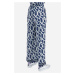 Nohavice La Martina Woman Trousers Wide Leg Printe Modrá