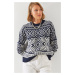 Bianco Lucci Women's Jacquard Sweater