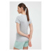 Bavlnené tričko New Balance šedá farba