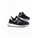 Tonny Black Unisex Black and White Non-Slip Eva Sole Lace-up Sneaker