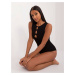 Black women's sleeveless bodysuit