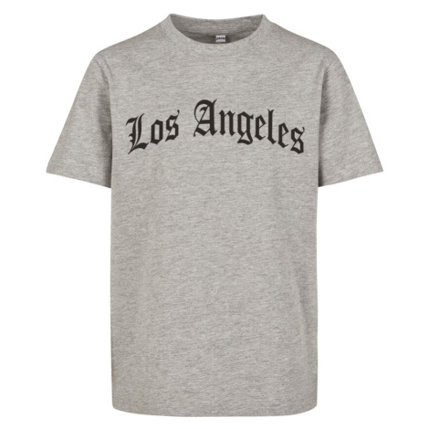 Mister Tee Tričko 'Los Angeles'  sivá melírovaná / čierna
