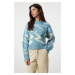 Trendyol Blue Soft Texture Abstract Patterned Knitwear Sweater