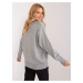 Gray plain classic sweater with wool