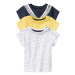 lupilu® Detské bavlnené tričko pre bábätká BIO, 3 kusy (biela/žltá/námormícka modrá)