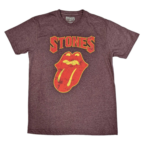 The Rolling Stones tričko Gothic Text Hnedá