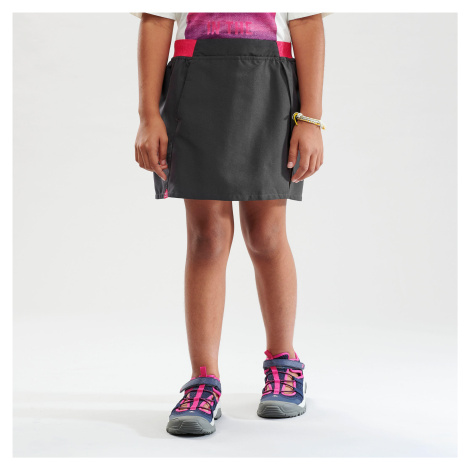 Turistická sukňa so šortkami MH100 pre deti vo veku od 7 do 15 rokov sivo-ružová QUECHUA