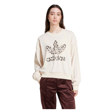 Dámska mikina ADIDAS ORIGINALS LEOPARD SWEAT-Wonder White