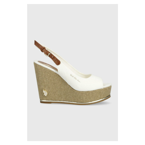 Sandále U.S. Polo Assn. AYLIN dámske, biela farba, na kline, AYLIN013D