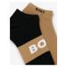 Súprava dvoch párov pánskych členkových ponožiek v čiernej a béžovej farbe BOSS