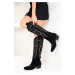 Soho Women's Black Suede Boots 18612