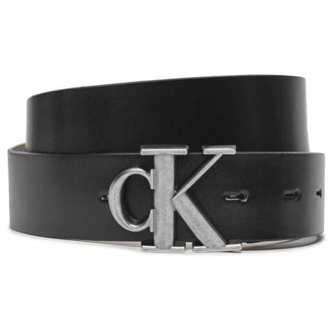 Calvin Klein Jeans Pánsky opasok Ro Mono P Rev/Adj Lthr Belt35Mm K50K511415 Čierna