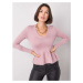 RUE PARIS Dusty pink sweater with a V-neck