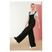 Trendyol Black Gilet Form Linen Look Wide Leg Woven Jumpsuit