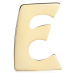 Zlatý 14K prívesok s lesklým a hladkým povrchom, tlačené písmeno E