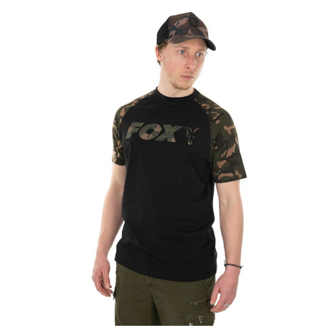 Fox tričko raglan t shirt black camo