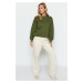 Trendyol Khaki Thick Inside Fleece Regular/Normal Fit Crew Neck Basic Knitted Sweatshirt