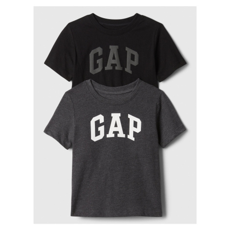 Súprava dvoch chlapčenských tričiek v čiernej a šedej farbe GAP