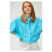 Koton Crop Oversize Shirt Linen Blended With Pocket
