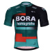 BONAVELO Cyklistický dres s krátkym rukávom - BORA 2023 - červená/zelená/čierna