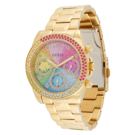 GUESS Analógové hodinky 'DRESS'  svetlomodrá / žltá / zlatá / ružová
