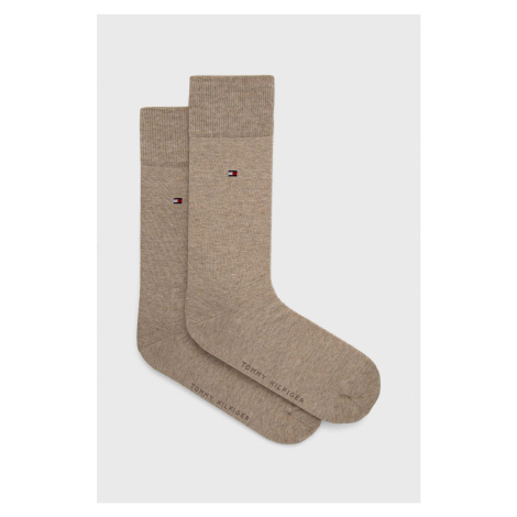 Ponožky Tommy Hilfiger (2-pak) pánske, béžová farba, 371111