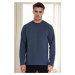 40222 Dewberry Double Crew Neck Mens Sweatshirt-INDIGO